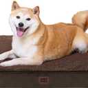 EHEYCIGA Orthopedic Dog Beds for Large Dogs with Removable Washable Cover, Brown, 36x27