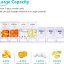 Large Pill Boxes and Organizer 2 Times a Day, MOLN HYMY 7 Day AM PM Pill Case, 14 Compartments Pill Dispenser to Hold Big Vitamin Supplements Fish Oil (Black+White)