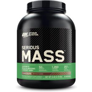 Optimum Nutrition Serious Mass, Weight Gainer Protein Powder, Mass Gainer, Vitamin C and Zinc for Immune Support, Creatine, Chocolate, 6 Pound