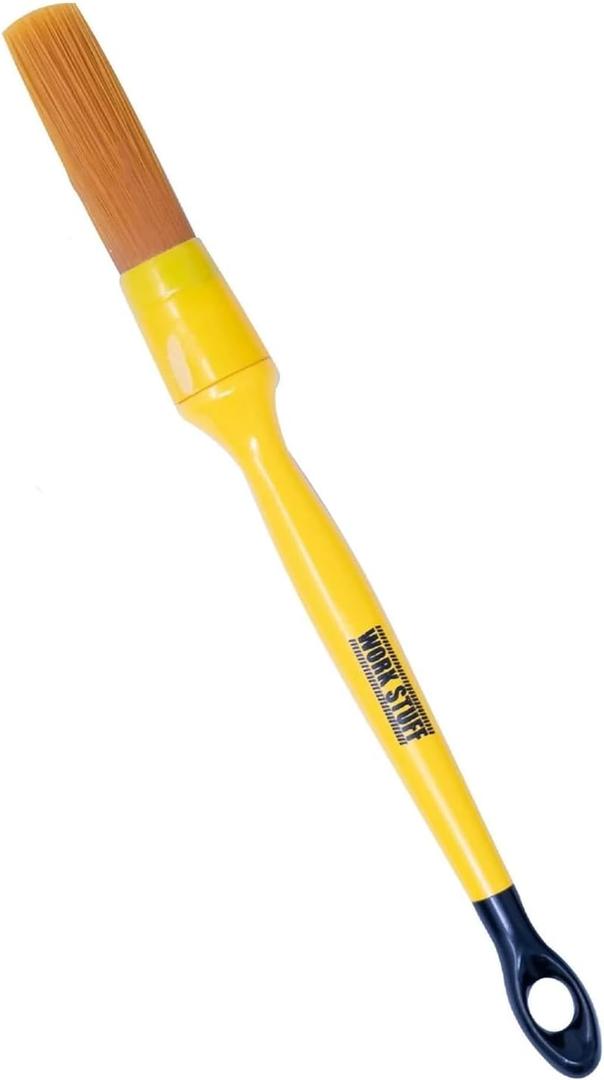 Work Stuff Premium Car Detailing Brush - Synthetic Soft Britles for Gentle Cleaning Exterior and Interior - Albino Orange (16 mm)