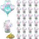 Aluminum Foil Balloon Weights for Parties (24 pcs) - 0.31lb (140g) Each - Premium Balloon Anchors for Birthday, Wedding, Dinner, Indoor & Outdoor Decorations(Lridescent 24pcs)