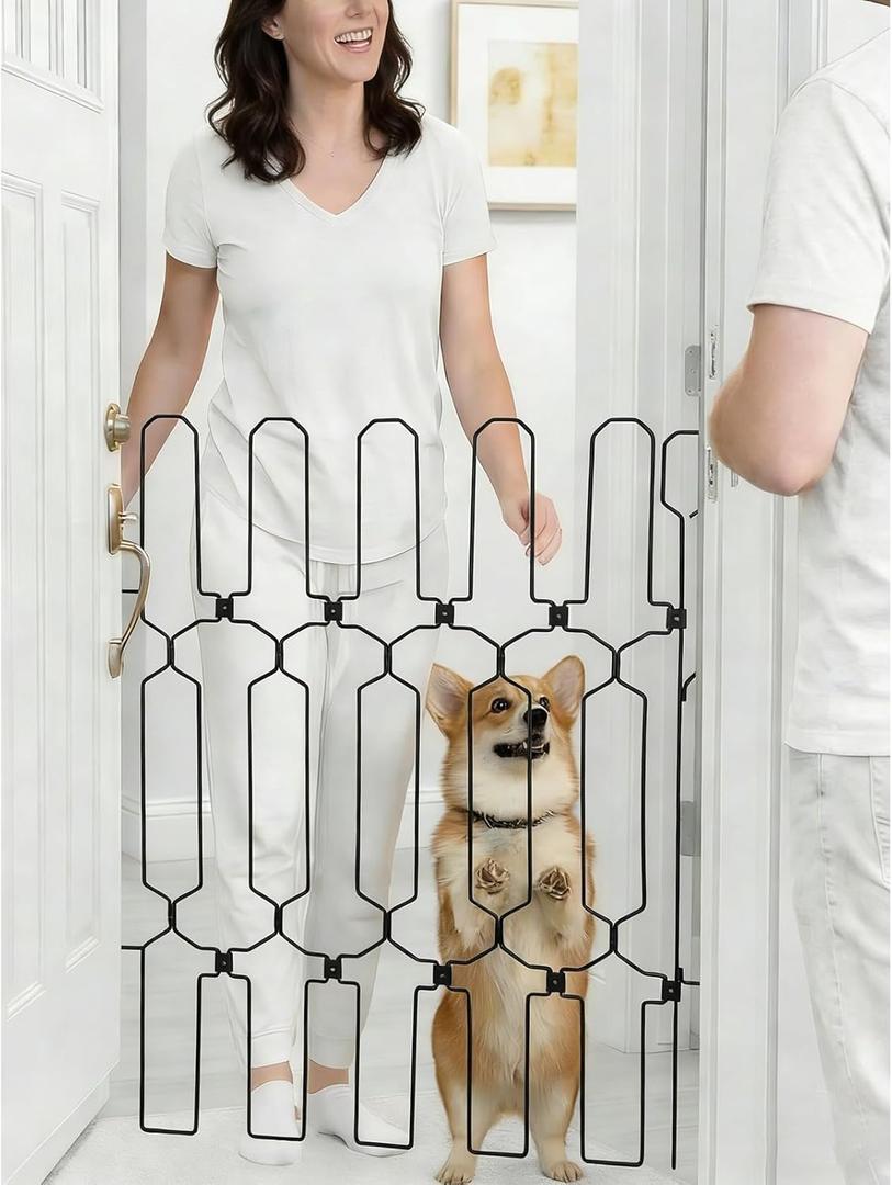 Expandable Pet Gate for Dogs & Cats  Retractable Mesh-Free Safety Barrier, Adjustable Width 2"-35", Portable Foldable Dog Fence for Doorways, Stairs, Hallways, No Drilling, Easy to Install
