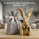 Pure Compression Easter Bunny Decor for Home - Gold Brass Thinking Bunnies Figurines Statues Home Decor - Spring Decorative Rabbits