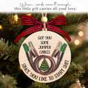 2 x Funny Christmas Ornaments - Got You Some Jumper Cables Ornament 2025 - Funny White Elephant Gifts for Coworkers, Friends, Besties, Colleagues - 2 Layer Wooden Exchange Ideas for Adults