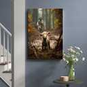 Ploceiny christian gifts for women-men,Religious canvas home decor for prayer room christmas decorations Jesus Running After Lost Lamb Picture Jesus and lamb poster wall decor A-392 (16"X24")