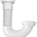 Plumb Pak PP812-50 Flex 'N Fix J Bend, 1-1/2" or 1-1/4" Inlet, White