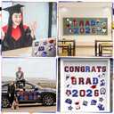 Landhoow 30 Pcs Graduation Car Magnets 2026 Senior Graduation Car Decoration Bumper Sticker Congrats Grad Magnet Magnetic Refrigerator Decal for Grad Parade Party Supplies(Red, Blue)