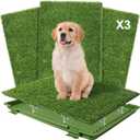Dog Grass Pad with Tray: 3 Pack Grass Pee Pads for Dogs Potty for Puppy Training, Artificial Turf for Dogs with Collection Tray for Indoor /Outdoor /Patio /Balcony, 22"x18" Green