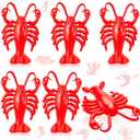 Juexica 6 Pcs 20 Inches Inflatable Lobsters Blow up Crawfish Party Decorations Crawfish Boil Decorations Aquatic Animal Lobsters Birthday Beach Theme Pool, Red