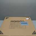 HAIOOU Farmhouse End Table with Drawer, 25" Large Sofa Side Tables with Charging Station, Barn Door and Adjustable Storage Shelf, Rustic Wood Square Nightstand for Living Room, Bedroom, White & Brown