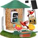 birdsnap TUC Bird Feeder with Camera 2K HD Live with 32GB Card Auto Detect & Notify AI Identify Camera Birds Feeders Solar Powered Wireless Outdoors Backyard Gift for Mom Dad Birds Lover, 2.4G WiFi