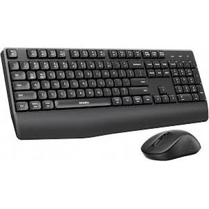 Seenda Wireless Bluetooth Keyboard and Mouse Combo, COE200 Ergonomic Wireless Keyboard Mouse with Wrist Rest, MultiDevice Connection, FullSize, Compatible for Computer/Laptop/Mac/MacBook, Black