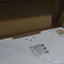 FITUEYES Design Corner TV Stand for 37"-65", Mid Century Modern White TV Stand with Marble Textured Glass Base & Concealed Storage, Metal TV Cart Decor for Living Room, TV Floor Stand Master Series