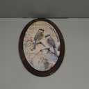 BIWSHA Vintage Rustic Deer Oval Wall Art Decor, Farmhouse Deer Framed Christmas Wooden Wall Art Room Decor, Pine Newspaper Wall Hanging Decor for Home Bedroom, 10.2x15.7 Inch