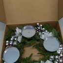 Alipis Christmas Advent Wreath Candle Holder Artificial Pine Ring with Cones and Berries Holiday Table Centerpiece for Fireplace Decoration