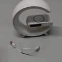 LED Table Lamp with Wireless Charger, G Shaped Night Light Lamp with Bluetooth Speaker, Sunrise Alarm Clock, Smart Mini Atmosphere Lamp for Bedroom, Office, Living Area (White)