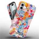 MQJCYB Compatible with iPhone 16 Plus Case - Hybrid Heavy Duty 2 in 1 Full Body Rugged Shockproof Protection Glossy Case for iPhone 16 Plus - Coastal and Fruity Summer Collage
