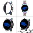 Mosonio Compatible with Samsung Galaxy Watch FE 2024 40mm/Galaxy Watch 5 Band 40mm 44mm/ Galaxy Watch 4 Band 40mm 44mm with Protective Cover Case, 20mm Bling Metal Galaxy Watch Band for Women (Silver, Black, Rose Pink, Rose Gold, Colorful, Starlight)