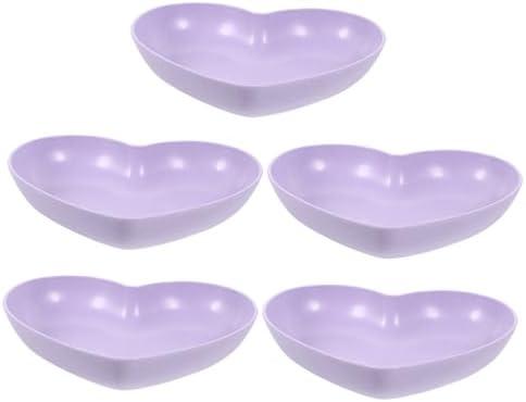 GANAZONO 5Pcs Heart Shape Crab Water Dish Wear Resistant Decorative Bowl for Small Reptiles Spill Design Easy to Clean for Crab Tank Accessories and Terrarium Use