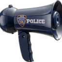 Dress Up America Pretend Play Officer's Megaphone with Siren Sound for Kids  Role Play Kids Bullhorn with Siren Sound and Handheld Mic Toy (Navy)