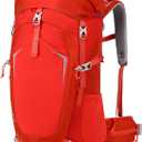 50L Hiking Backpack with Internal Frame & Rain Cover, Lightweight Backpacking Pack with Adjustable Chest Strap, Breathable Daypack for Hiking, Camping, Trekking, Travel, Men & Women(Orange, 50L)