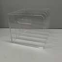 4 Vertical Compartments File Holder, Clear Acrylic Desk Organizer and Storage Bins Holding for Magazines, Binders, Notebooks, Envelopes, Multi-purpose Document Organizer for Home Office