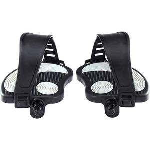Beyoung Exercise Bike Pedals with Straps, 9/16" Stationary Recumbent Bike Pedals for Indoor Exercycle Bike,Spin Bike,Toe Cages for Peloton Bike, 1 Pair