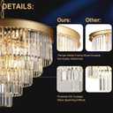 A AXILIXI Large Crystal Chandeliers 30 Modern Gold Round Chandeliers for High Ceiling K9 5-Tier Large Ceiling Chandelier Light Fixtures Luxury Chandelier for Staircase Foyer Living Room
