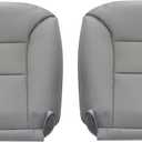 Priprilod Gray #132 Leather Driver&Passenger Side Bottom Replacement Seat Cover Compatible with Chevy/GMC Suburban Tahoe Yukon Silverado/Sierra1500 2500 3500 1995 1996 1997 1998 1999