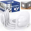 Sheet Holders Lock Bed Sheet Grippers - Fitted Sheet Holder for Corners Keep Sheets Firm & Tight Fit All Sheet Sizes,360 Degree Bed Sheet Tightener Easy Installation