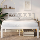 Enduro Metal Bed Frame With Headboard (Twin, 14in, White)