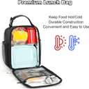 Femuar Lunch bag for Men Women Adults Small for Office Work Picnic - Reusable Portable Lunchbag, Black