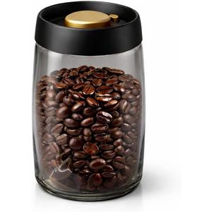 Vacuum Coffee Canister, 40 oz Light-Blocking Glass Coffee Bean Container