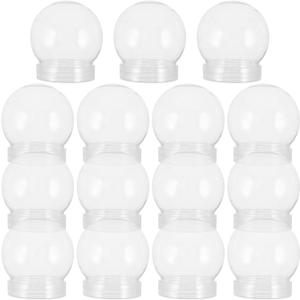 BESTOYARD15 Pack2.8inch in height and2.4inch in diameter Snow Globes DIY Snow Globes Clear Plastic Water Globe with Screw Off Cap Water Globe Jar for DIYCraftsChristmas Home Decoration Snow Globe Kit.