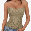 Retro Satin Corset Tops for Women Going Out Bustier Cute Bodice Tummy Control Bodysuit Shapewear S