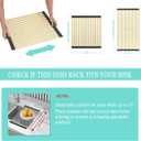 Large Telescopic Draining Rack, Gold Roll Up Heat-Resistant Dish Drainer for Stainless Steel Sinks, Non-Slip Silicone Rolling Dish Drainer Roll Rack 18 tube12.59-21.25x12.79''