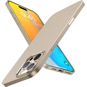TORRAS Slim Fit for iPhone 16 Pro Case 6.3 inch, Ultra Thin 16 Pro Case, Original Feel, Lightweight Matte Anti-Scratch Hard PC Cover Phone Case for iPhone 16P OriginFit, Gold