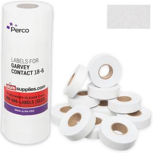1812 White Pricing Labels for Garvey 18-6 One Line Price Gun  11 Rolls  14,000 Price Marking Labels