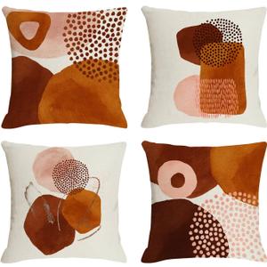 Jartinle Burnt Orange Abstract Throw Pillow Covers 20x20 Set of 4 Boho Geometric Pillow Covers Accent Minimalist for Couch Outdoor Decor (Rust Orange Terracotta) Jartinle Burnt Orange Abstract Throw Pillow Covers 20x20 Set of 4 Boho Geometric Pillow Covers Accent Minimalist for Couch Outdoor Decor (Rust Orange Terracotta)