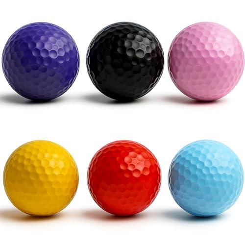 Thorza Colored Golf Balls - Multicolored Set of 6 Mini Golf, Putting Practice and Training