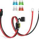 Anderson Connector to O Ring Terminal 10AWG Battery Connector Cable with 5 Fuse for Automotive Portable Power Station Solar Generators(2FT)