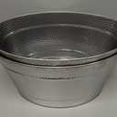 Uiifan 2 Pcs 24 Quart 6 Gallon Hammered Stainless Steel Beverage Tub Heavy Duty Oval Metal Large Ice Bucket for Drinks Bucket Cooler Ice Container for Bar Wedding Parties Anniversary Wine (Silver)
