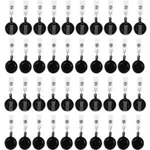 100 Pack Retractable ID Badge Holder Reel for Card Holders with Clips, Bulk for Nurses and Teachers, Office Supplies, Name Badge for Employees, Schools (26.5 Inches)
