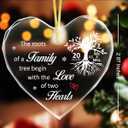 2 x 20th Anniversary Ornament,Happy 20th for Couple,20 Years of Marriage Crystal Hanging Ornament Decoration