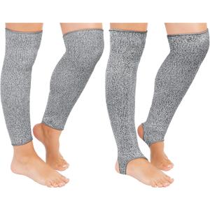 Bencailor 2 Pair Cut Resistant Leg Sleeves Anti Bite Scratch Protective Leg Protectors Sleeves for Safety Guard for Women (Gray)