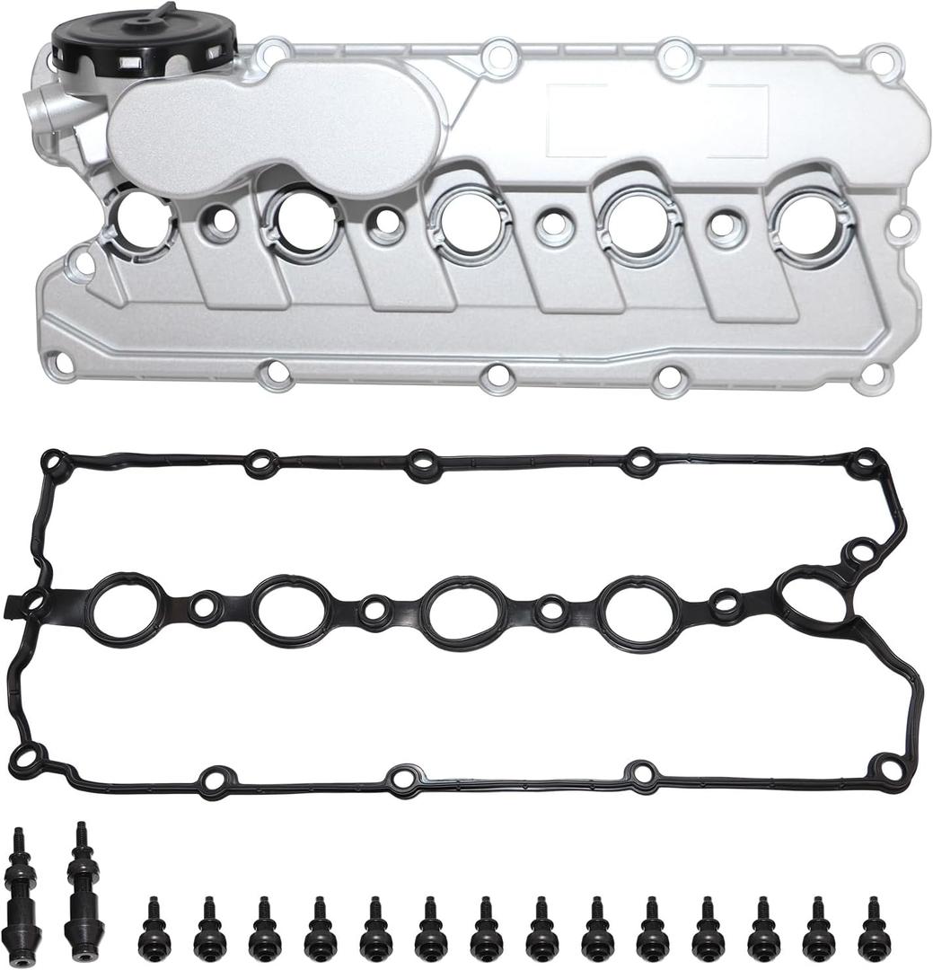 PHRAETYSON Upgraded Aluminum Engine Valve Cover Compatible with 2005-2014 Volkswagen Jetta 2006-2009 Rabbit 2010-2014 Golf 2012-2014 Passat 2006-2018 Beetle 2.5L Replaces # 07K103469D