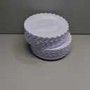 SUT 72-Pack 10.25 Inch White Heavy Duty Plastic Dinner Plates, Disposable Plates, Scallop Plates for Parties, Events, and Occasions