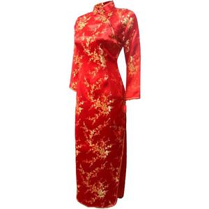 7Fairy Women's Wedding Red Floral Long Sleeve Chinese Dress Cheongsam (8)