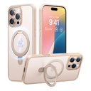 TORRAS Ostand for iPhone 16 Pro Max Case, [Fit for MagSafe][Shockproof Military Grade][Sturdy Kickstand & Ring Holder] Translucent Slim Magnetic Phone Case for iPhone 16 Pro Max 6.9" 2024, Rose Gold