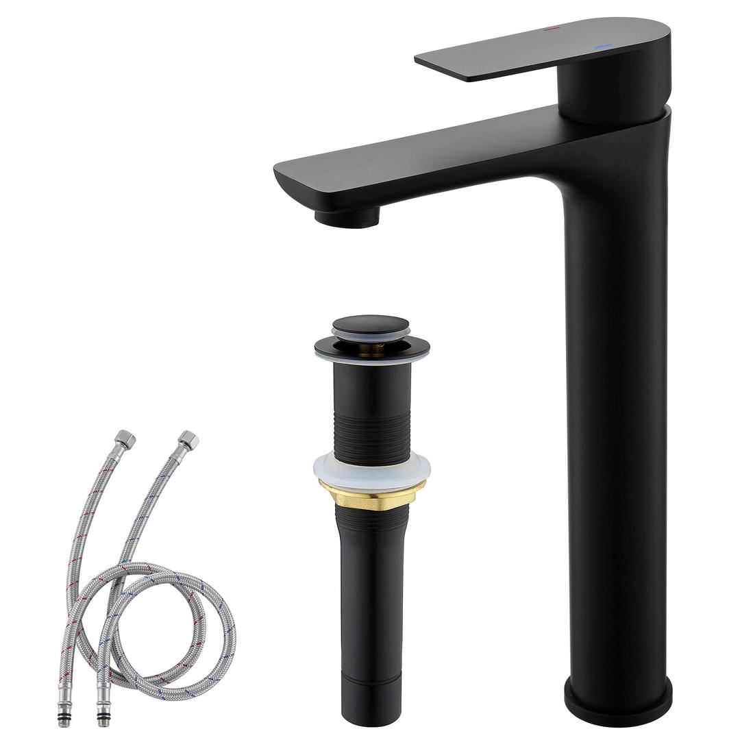 TONNY Single Handle Black Bathroom Sink Faucet